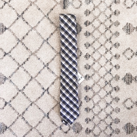 3 for $30 Bar III NWT Black Navy & White Checkered Tie - Picture 1 of 3